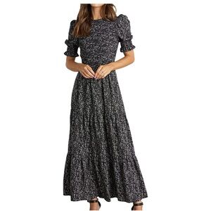 Elegant Black Floral Maxi Dress
